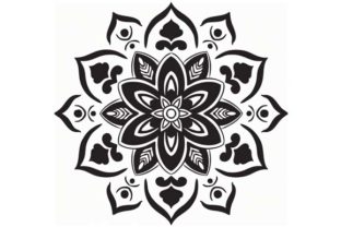 Black Mandala Vector Art Pattern