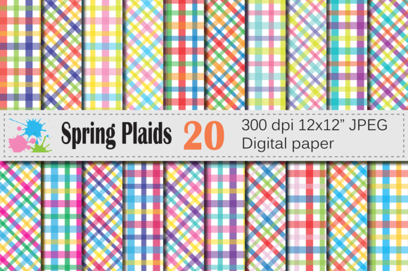 Bright Spring Plaid Digital Papers: A Creative Resource for Designers and Entrepreneurs