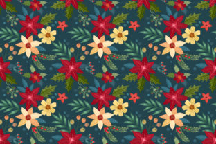 Christmas Flowers Seamless Pattern
