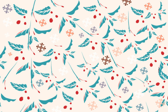 Christmas Pattern with Snowflakes