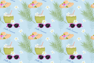 Coconut Drink, Sunglass on the Beach: A Seamless Pattern for Creative Expression