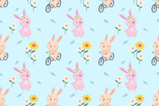 Cute Cartoon Bunny on Bicycle Pattern: A Versatile Design for Creativity and Innovation