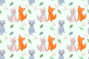 Cute Cartoon Wolf Seamless Pattern