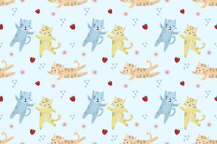 Cute Cat Seamless Pattern Vector Design