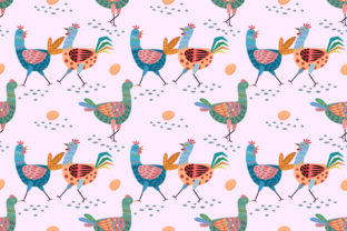 Cute Chicken Design Seamless Pattern