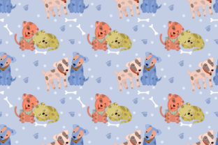 Cute Couple Dog Seamless Pattern