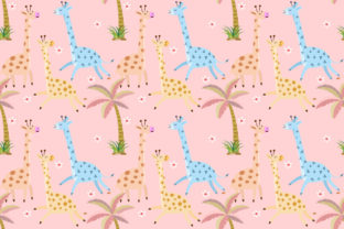 Cute Giraffe and Palm Tree Pattern: A Versatile Design for Creative Projects