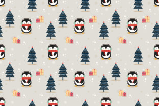 Cute Penguin in Christmas Seamless