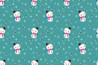 Cute Snowman Seamless Pattern