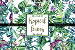 Digital Papers Tropical Leaves