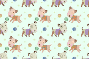 Dog Playing Tennis Ball Pattern