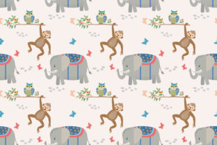 Elephant, Monkey, Owl Seamless Pattern: A Versatile Design Asset for Creatives