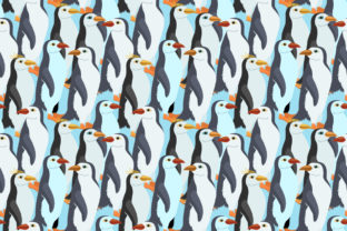 Emperor Penguin on Blue Background