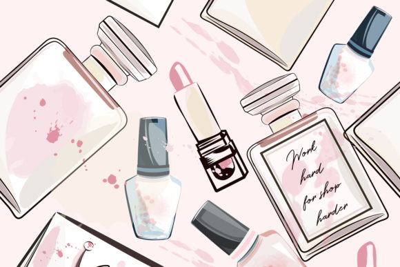 Fashion Vector Pattern with Perfume