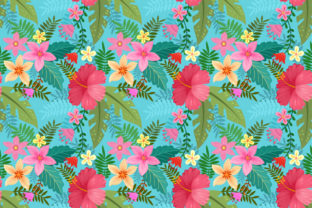 Hand Drawn Colorful Hibiscus Pattern