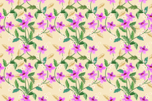 Orchid Pattern on Yellow Background