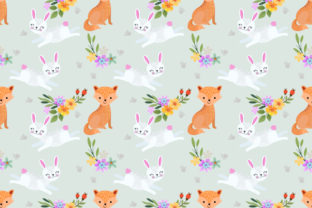 Rabbit and Wolf in Garden Pattern