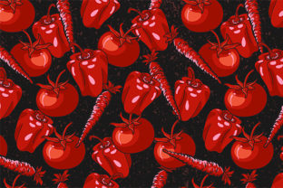 Red Vegetables Seamless Pattern – A Versatile Design for Creativity and Practical Use