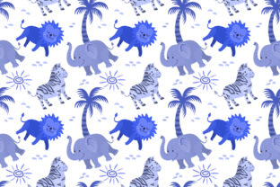 Seamless Blue Animal Pattern